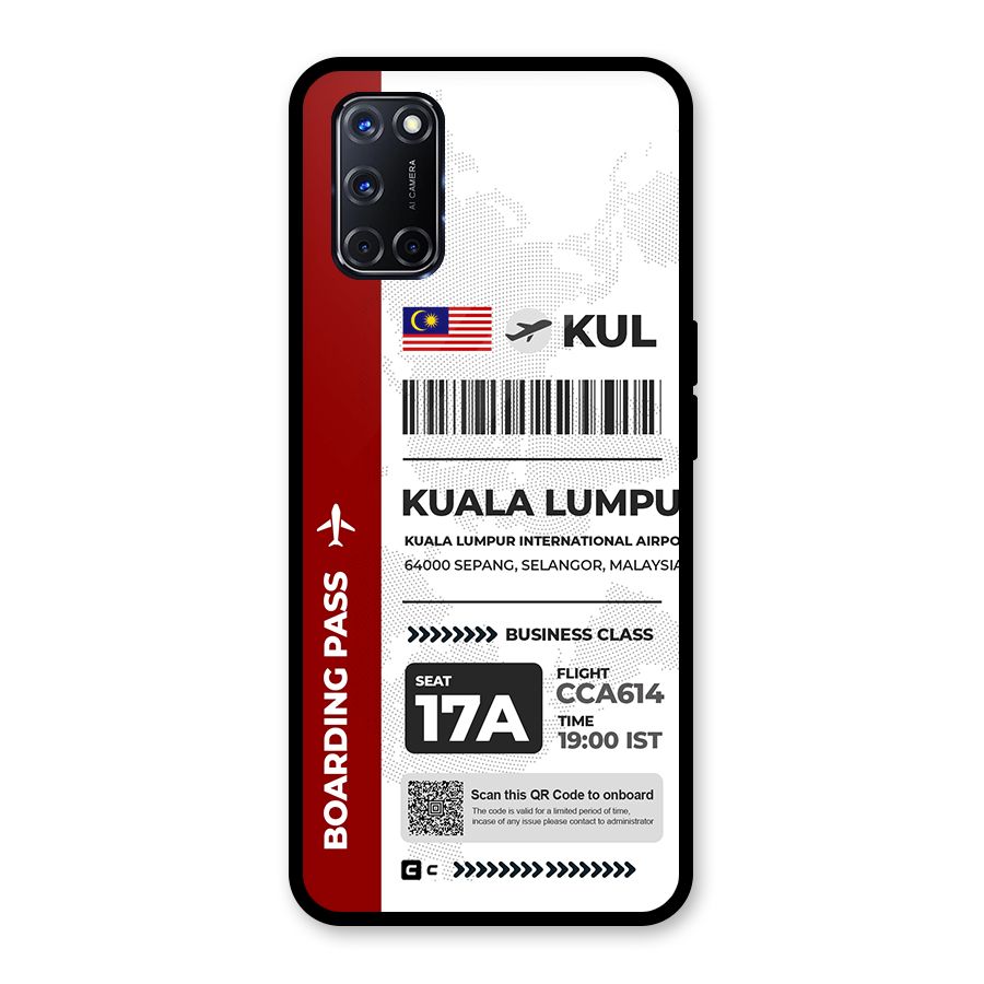 International Boarding Pass Kuala Lumpur Glass Back Case for Oppo A52
