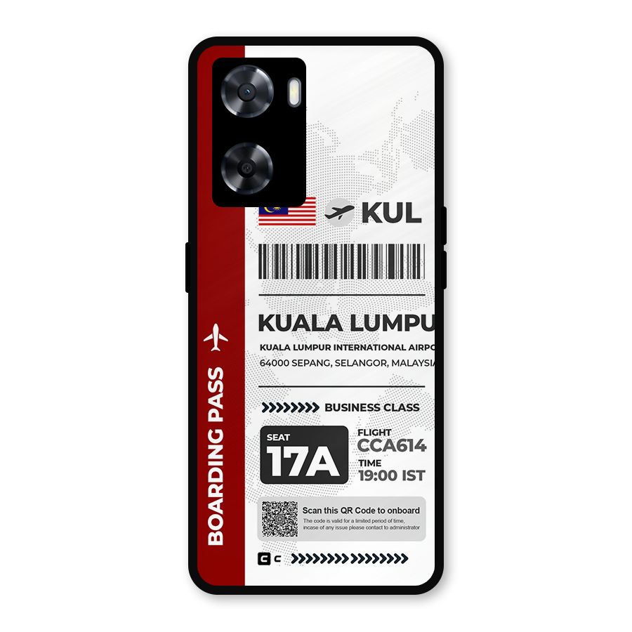 International Boarding Pass Kuala Lumpur Metal Back Case for Oppo A57 2022
