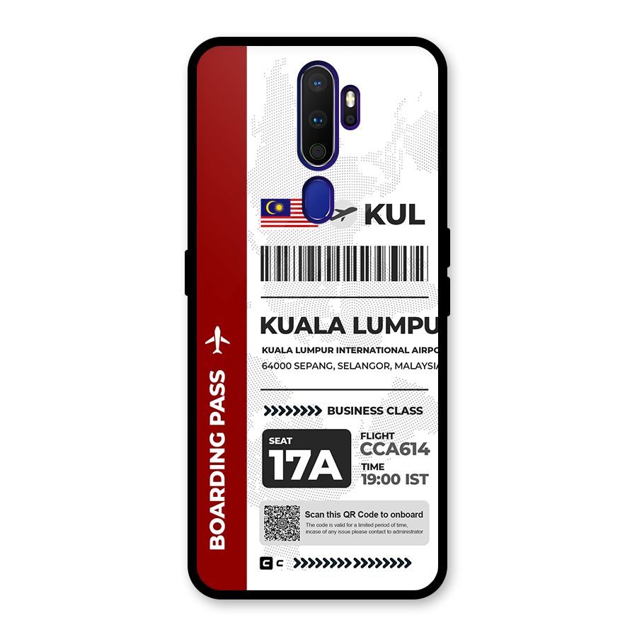 International Boarding Pass Kuala Lumpur Glass Back Case for Oppo A9 (2020)