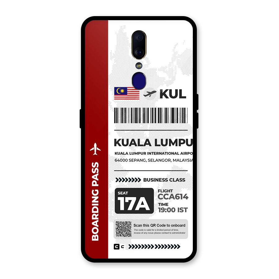 International Boarding Pass Kuala Lumpur Glass Back Case for Oppo F11
