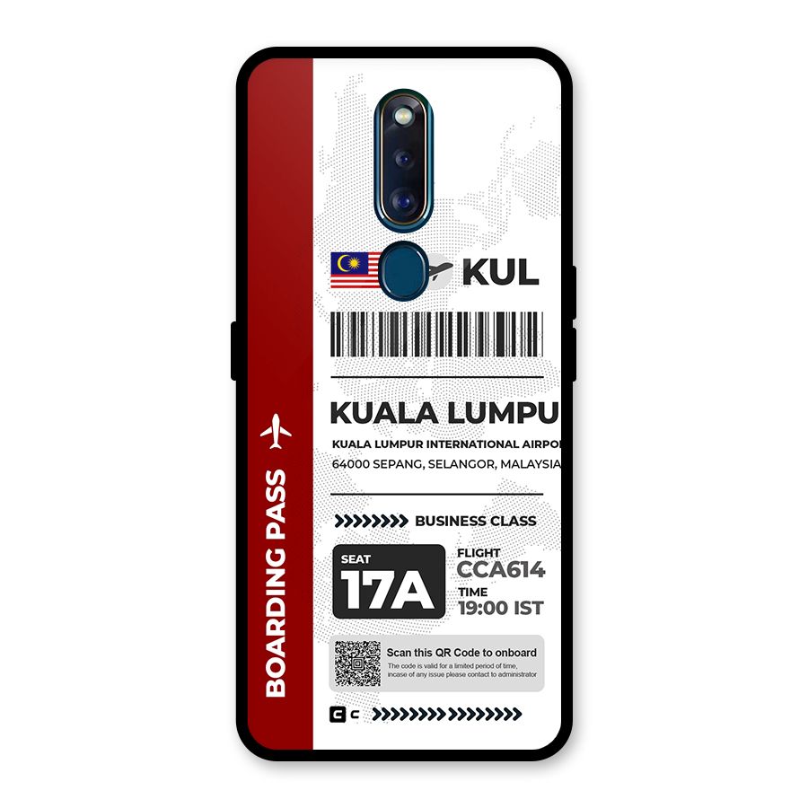 International Boarding Pass Kuala Lumpur Glass Back Case for Oppo F11 Pro