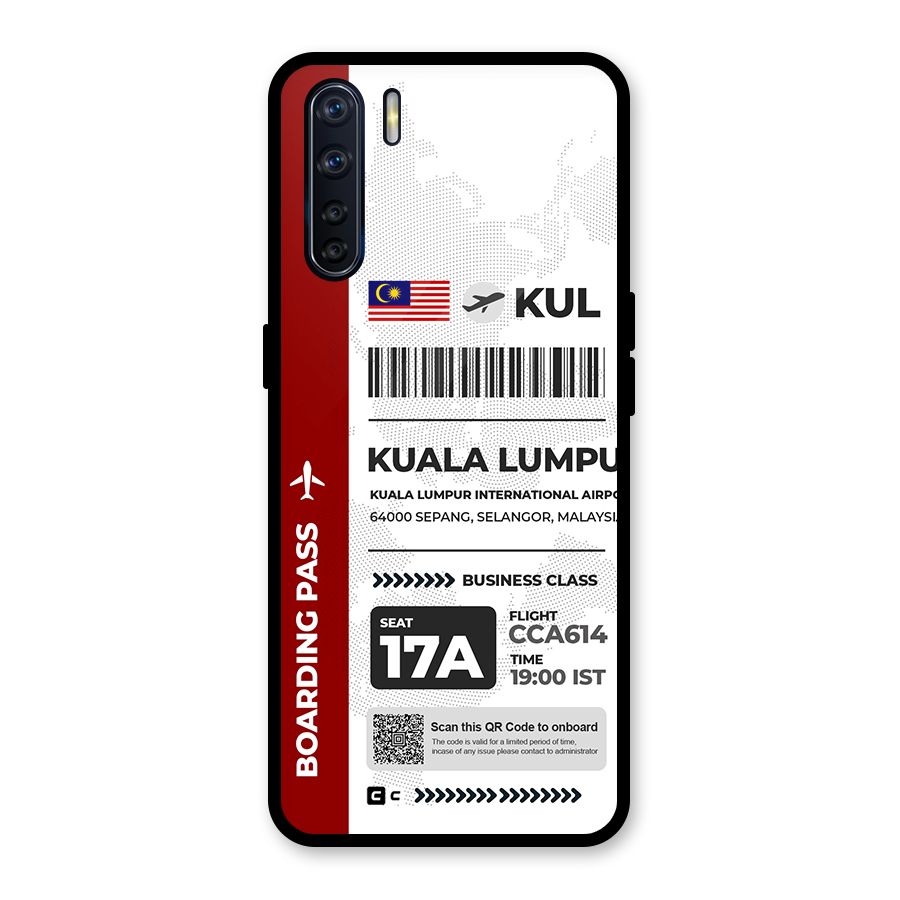 International Boarding Pass Kuala Lumpur Glass Back Case for Oppo F15