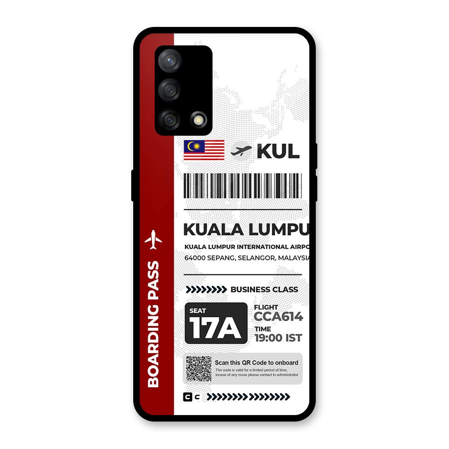 International Boarding Pass Kuala Lumpur Glass Back Case for Oppo F19