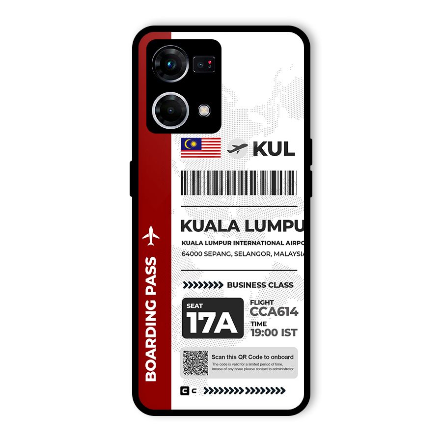 International Boarding Pass Kuala Lumpur Glass Back Case for Oppo F21 Pro 5G