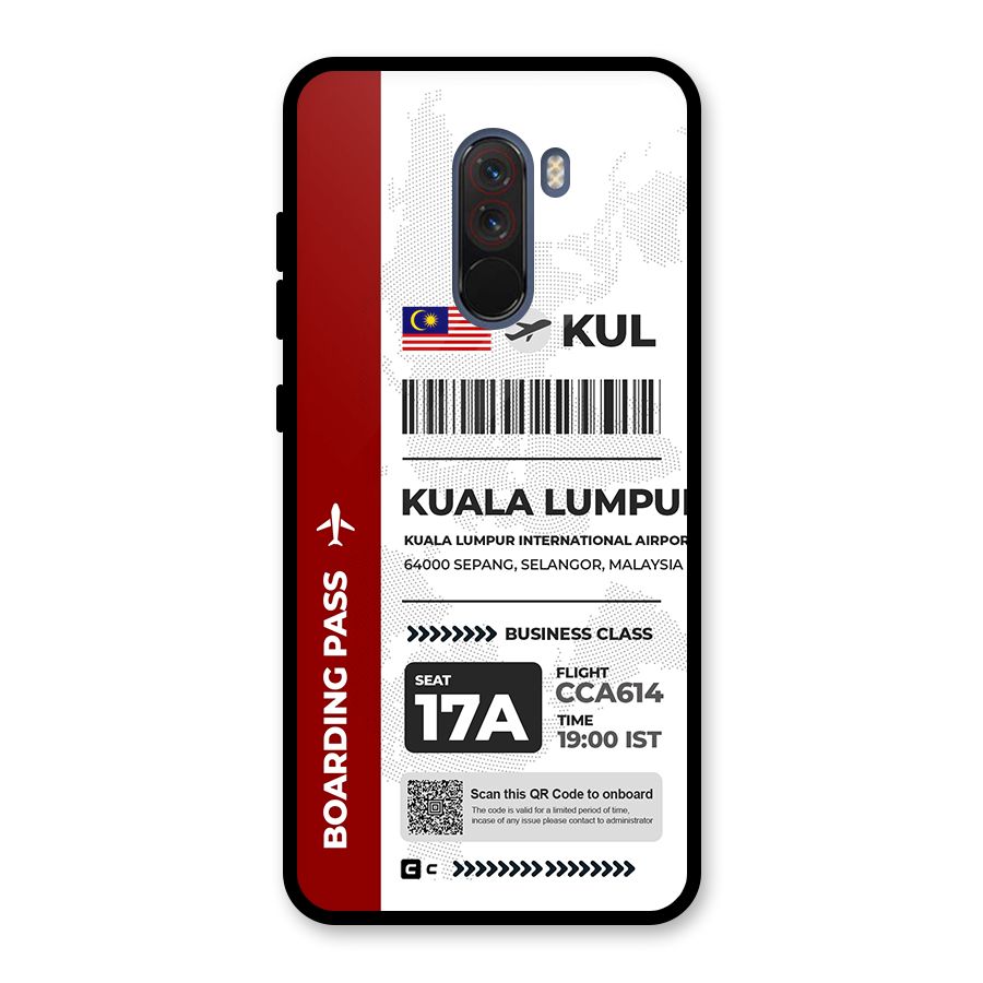 International Boarding Pass Kuala Lumpur Glass Back Case for Poco F1