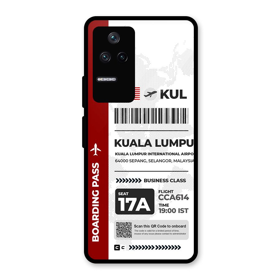 International Boarding Pass Kuala Lumpur Glass Back Case for Poco F4 5G