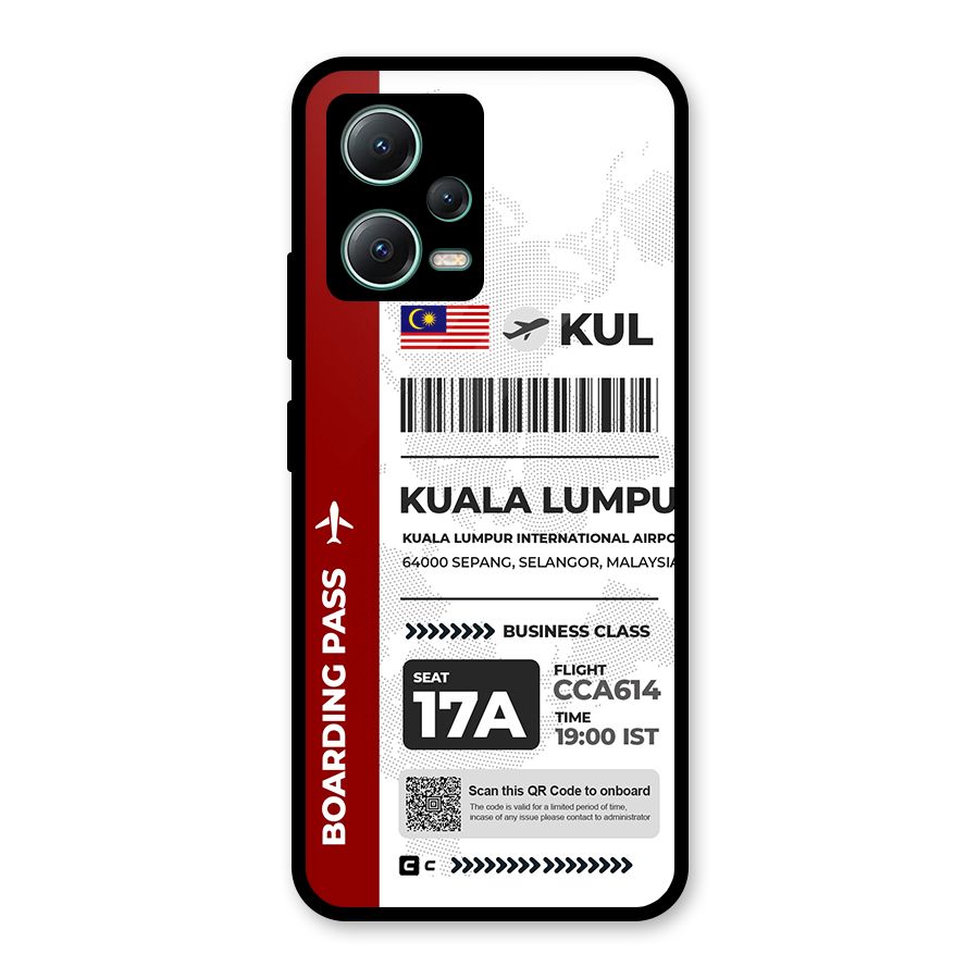 International Boarding Pass Kuala Lumpur Glass Back Case for Poco X5