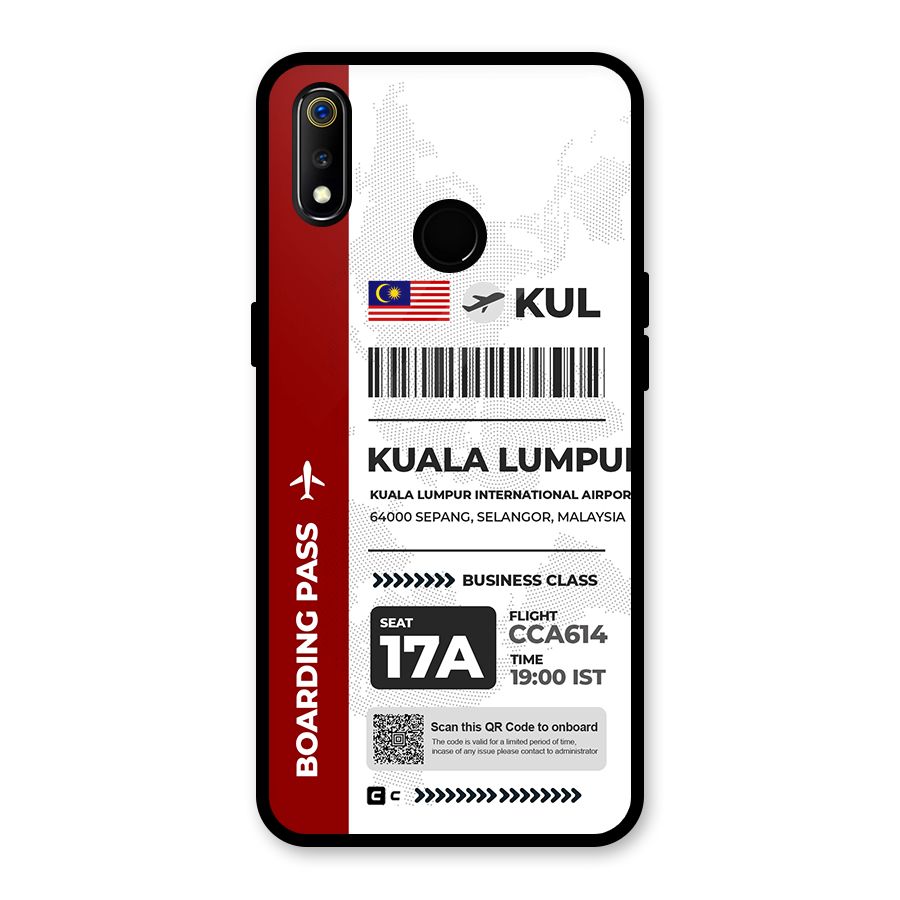 International Boarding Pass Kuala Lumpur Glass Back Case for Realme 3i
