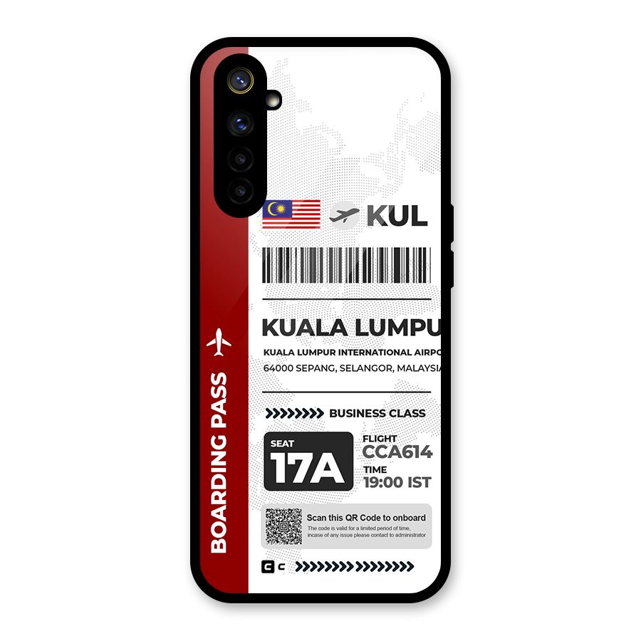 International Boarding Pass Kuala Lumpur Glass Back Case for Realme 6