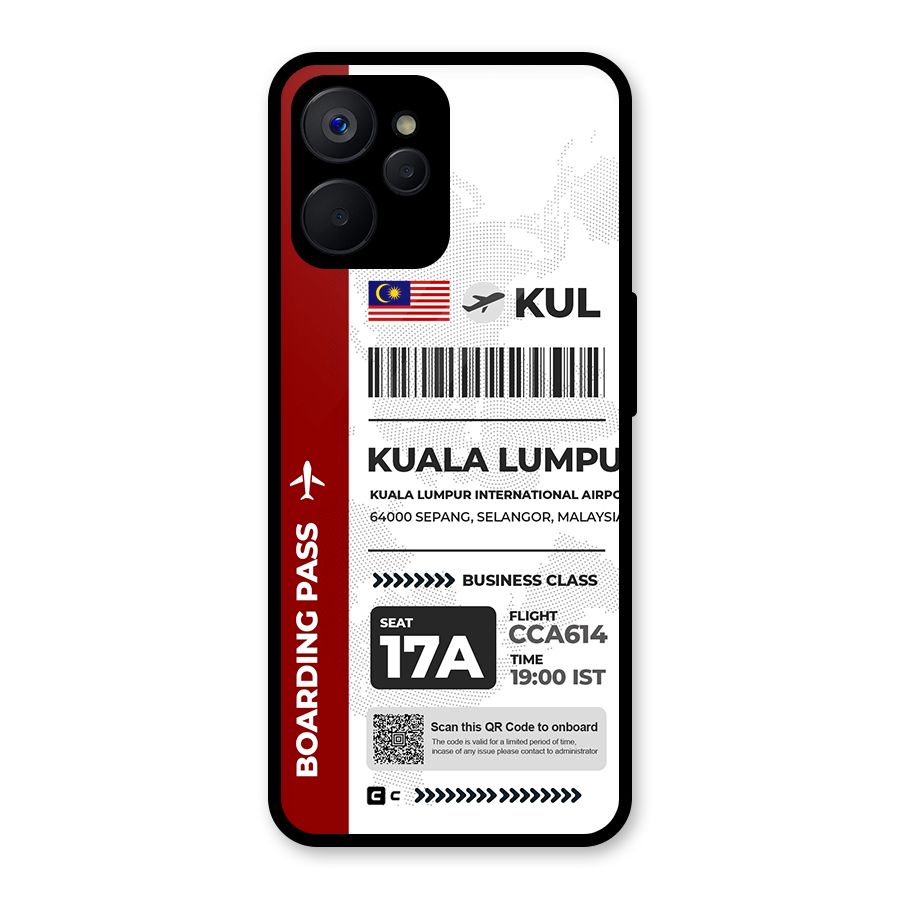 International Boarding Pass Kuala Lumpur Glass Back Case for Realme 9i 5G