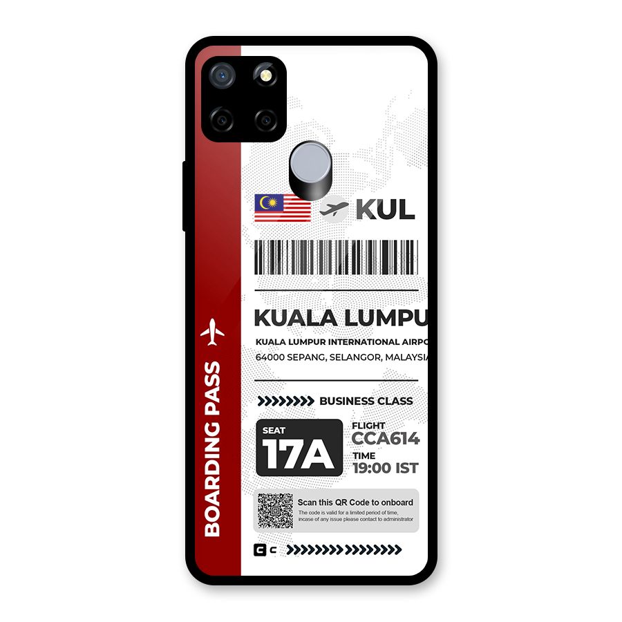 International Boarding Pass Kuala Lumpur Glass Back Case for Realme C15
