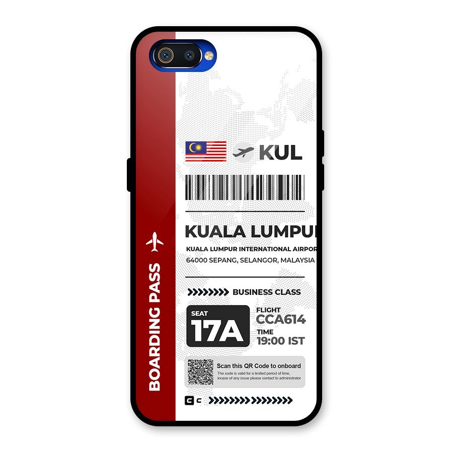 International Boarding Pass Kuala Lumpur Glass Back Case for Realme C2