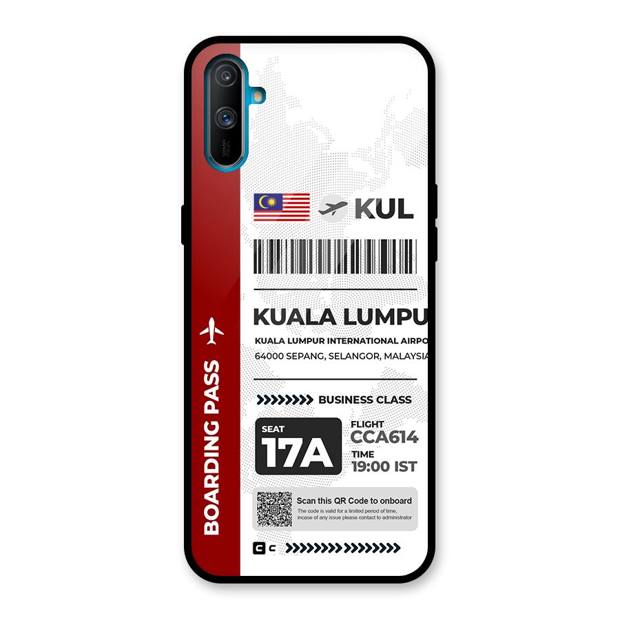 International Boarding Pass Kuala Lumpur Glass Back Case for Realme C3