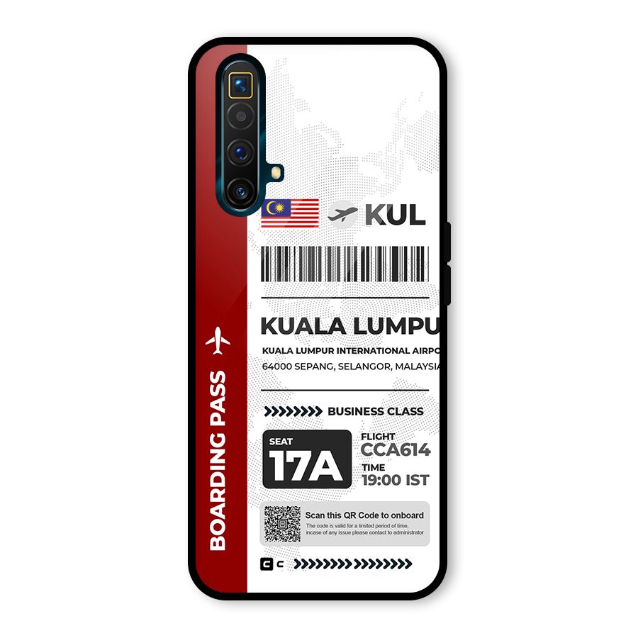 International Boarding Pass Kuala Lumpur Glass Back Case for Realme X3