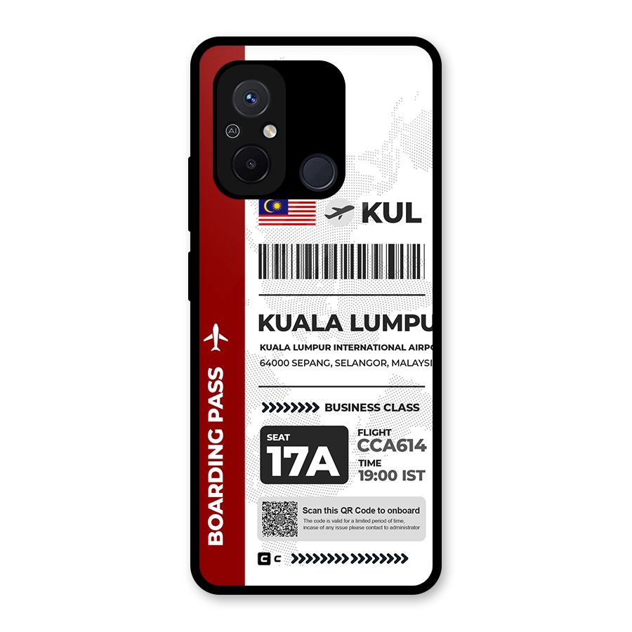 International Boarding Pass Kuala Lumpur Glass Back Case for Redmi 12C