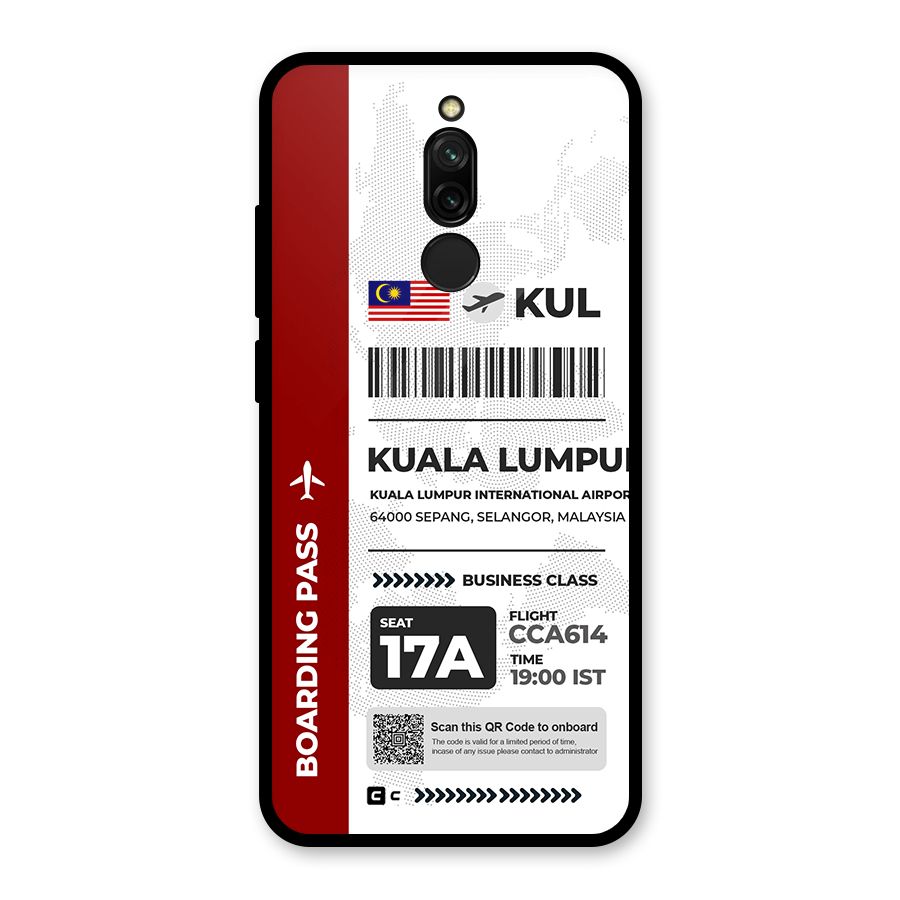 International Boarding Pass Kuala Lumpur Glass Back Case for Redmi 8