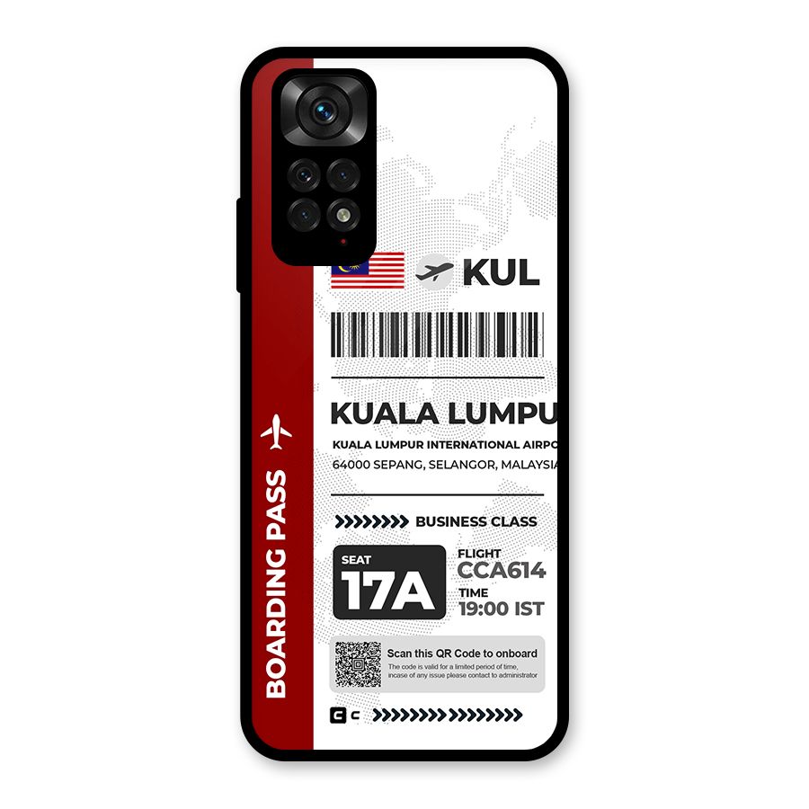 International Boarding Pass Kuala Lumpur Glass Back Case for Redmi Note 11S
