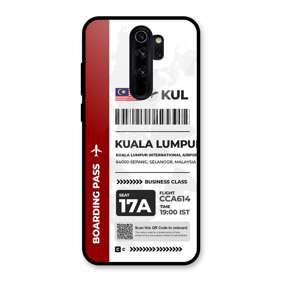 International Boarding Pass Kuala Lumpur Glass Back Case for Redmi Note 8 Pro