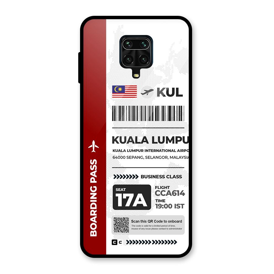 International Boarding Pass Kuala Lumpur Glass Back Case for Redmi Note 9 Pro Max