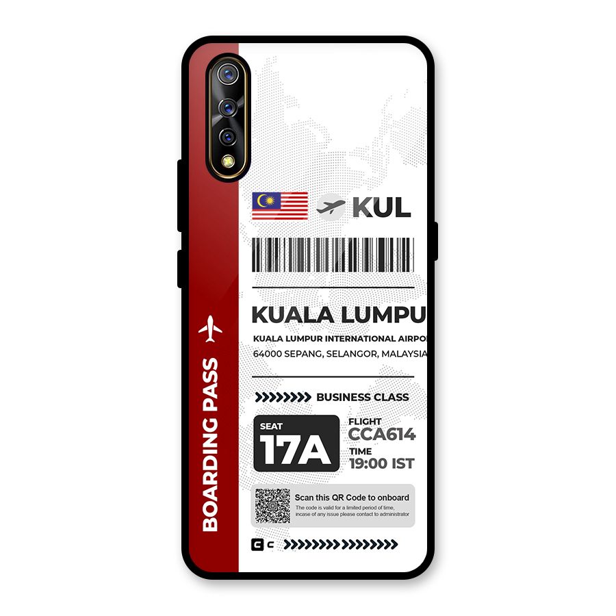 International Boarding Pass Kuala Lumpur Glass Back Case for Vivo S1