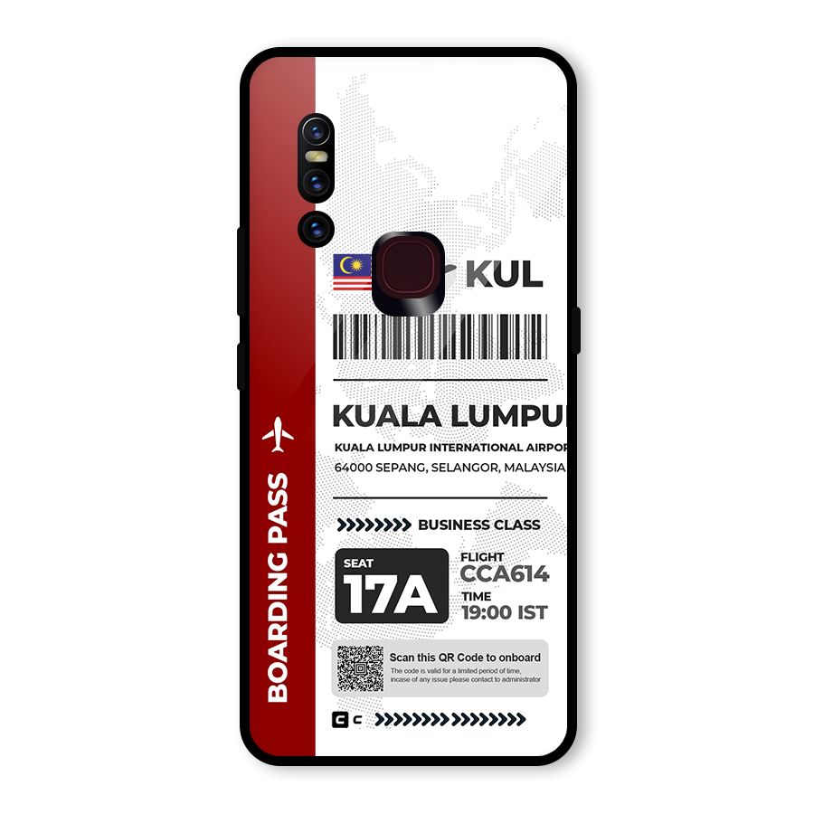 International Boarding Pass Kuala Lumpur Glass Back Case for Vivo V15