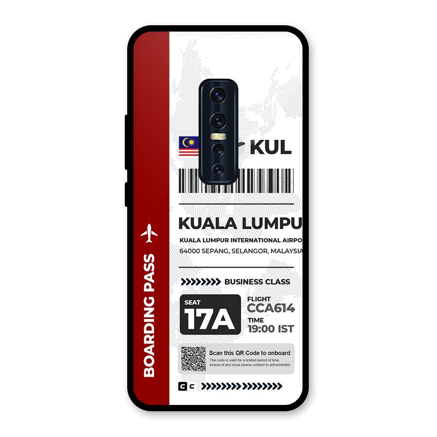 International Boarding Pass Kuala Lumpur Glass Back Case for Vivo V17 Pro