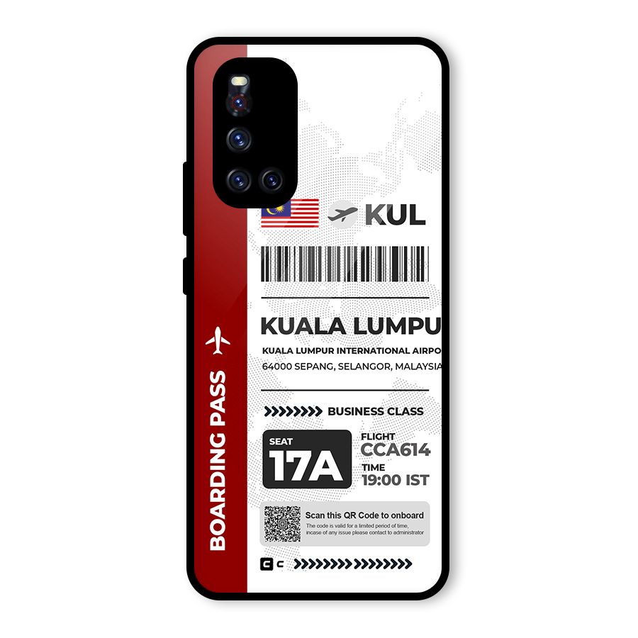 International Boarding Pass Kuala Lumpur Glass Back Case for Vivo V19