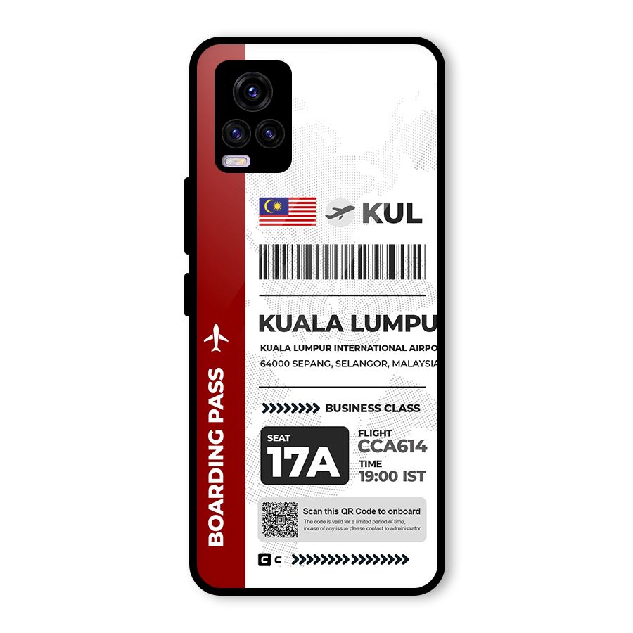 International Boarding Pass Kuala Lumpur Glass Back Case for Vivo V20 2021
