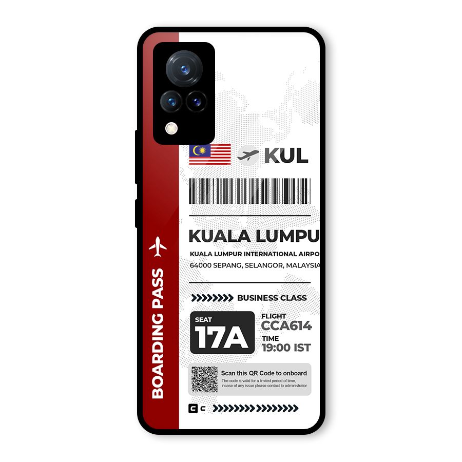 International Boarding Pass Kuala Lumpur Glass Back Case for Vivo V21 5G