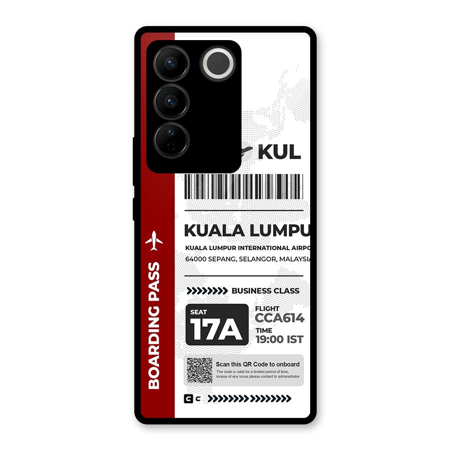 International Boarding Pass Kuala Lumpur Glass Back Case for Vivo V27