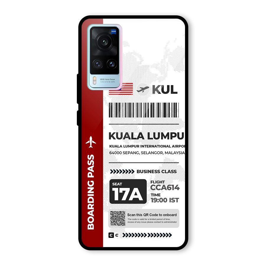 International Boarding Pass Kuala Lumpur Glass Back Case for Vivo X60