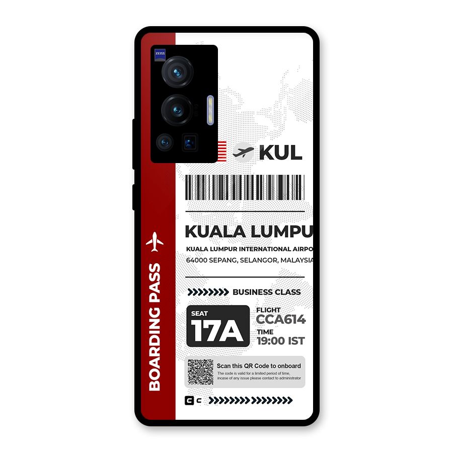International Boarding Pass Kuala Lumpur Glass Back Case for Vivo X70 Pro