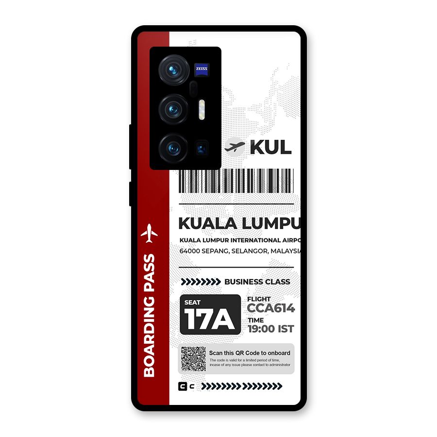 International Boarding Pass Kuala Lumpur Glass Back Case for Vivo X70 Pro Plus