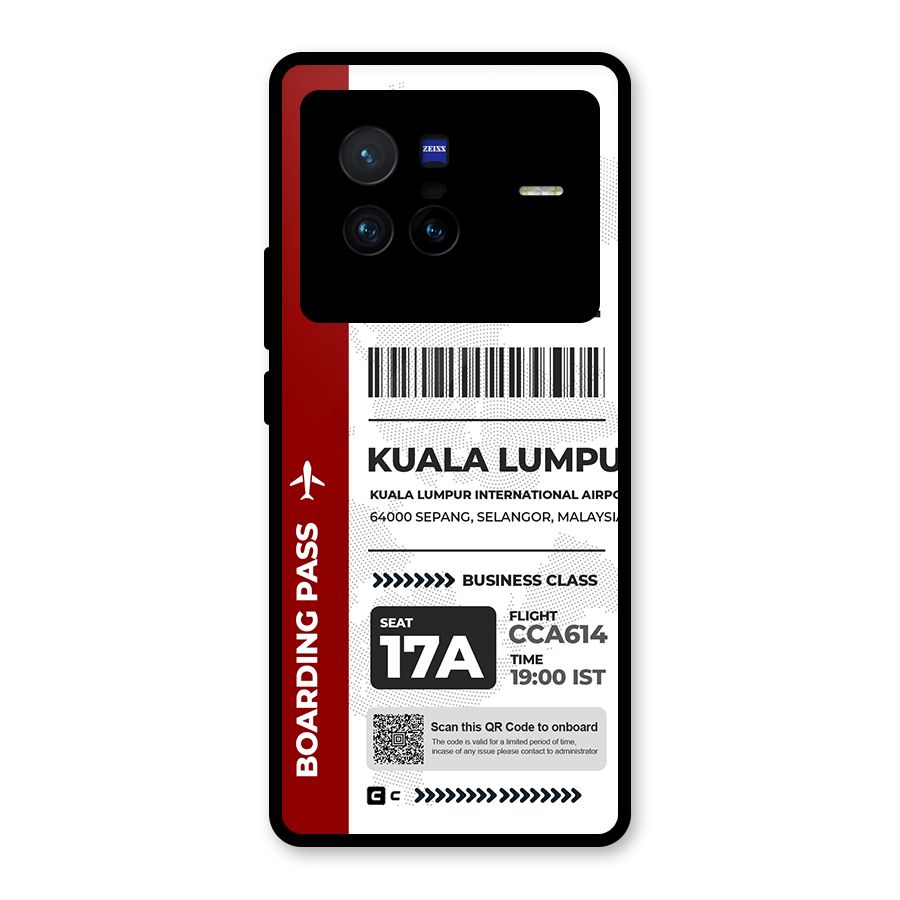 International Boarding Pass Kuala Lumpur Glass Back Case for Vivo X80