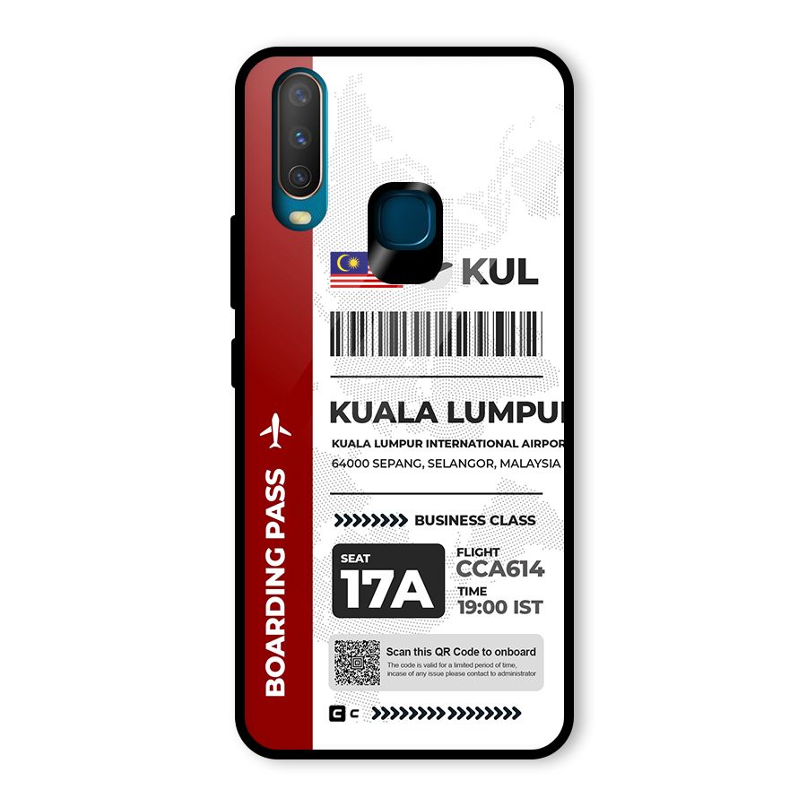 International Boarding Pass Kuala Lumpur Glass Back Case for Vivo Y17
