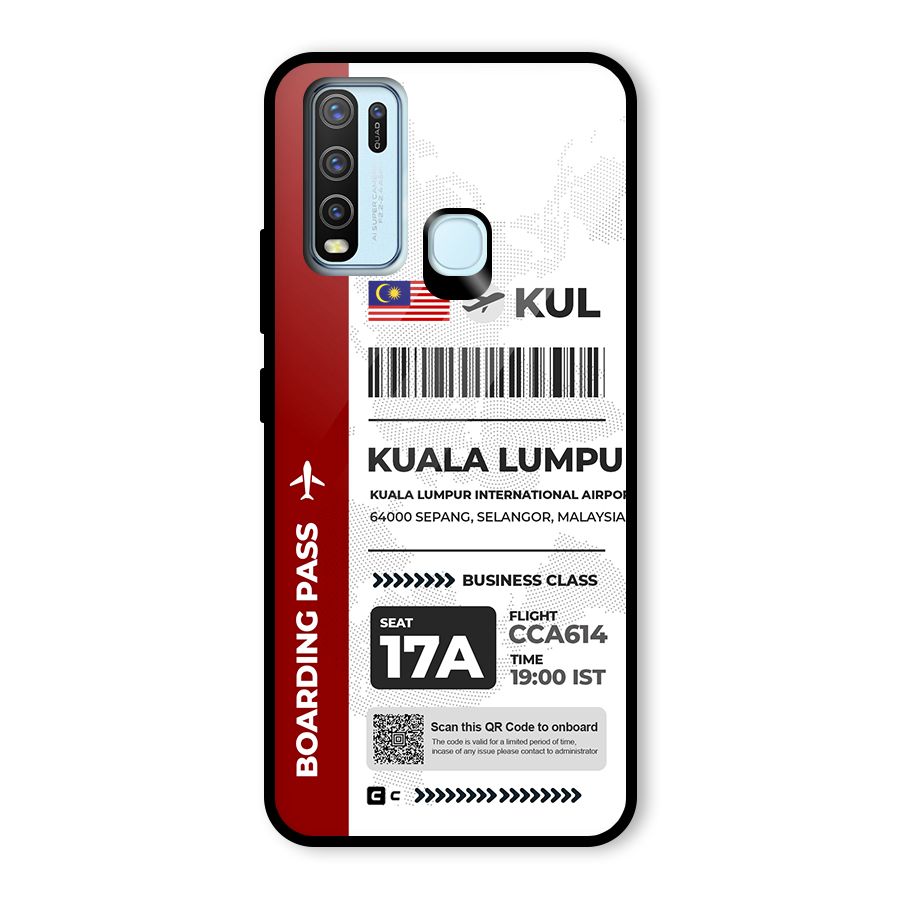 International Boarding Pass Kuala Lumpur Glass Back Case for Vivo Y50