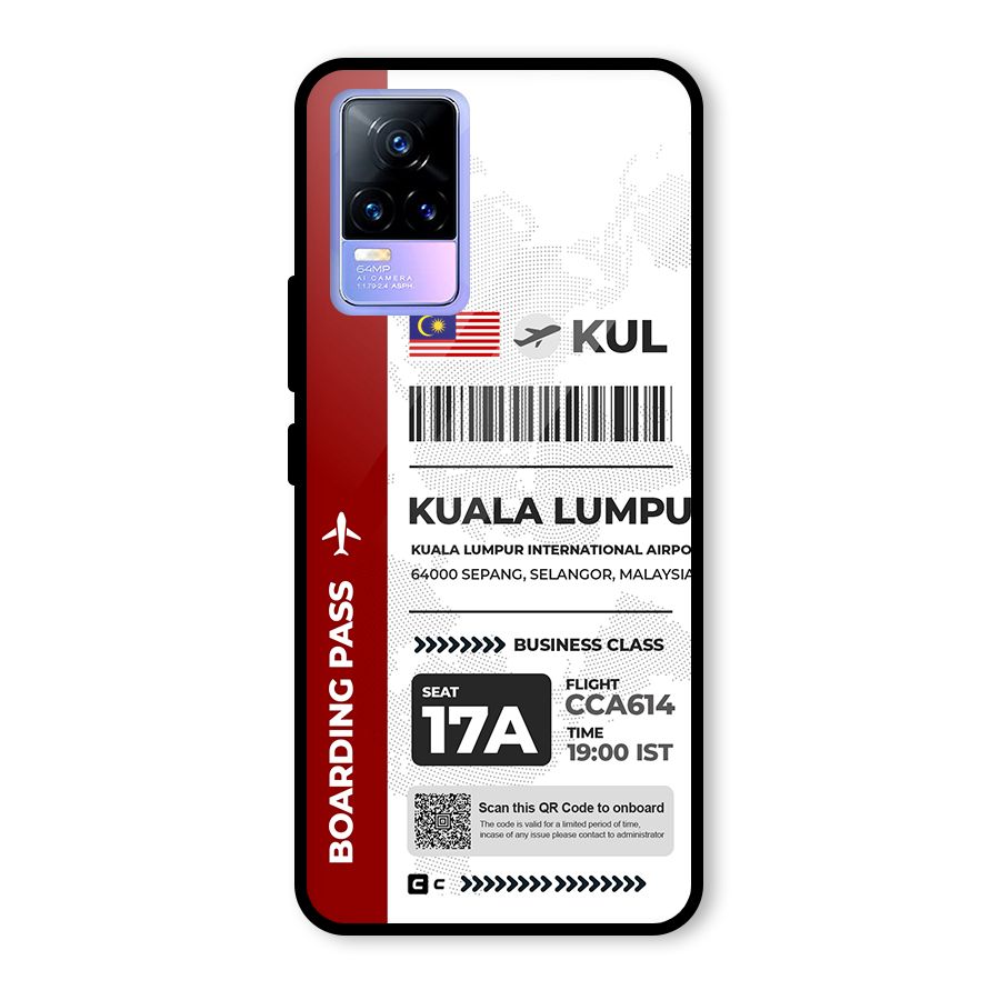 International Boarding Pass Kuala Lumpur Glass Back Case for Vivo Y73