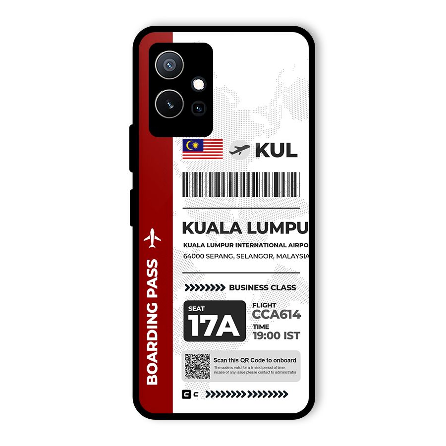 International Boarding Pass Kuala Lumpur Glass Back Case for Vivo Y75 5G