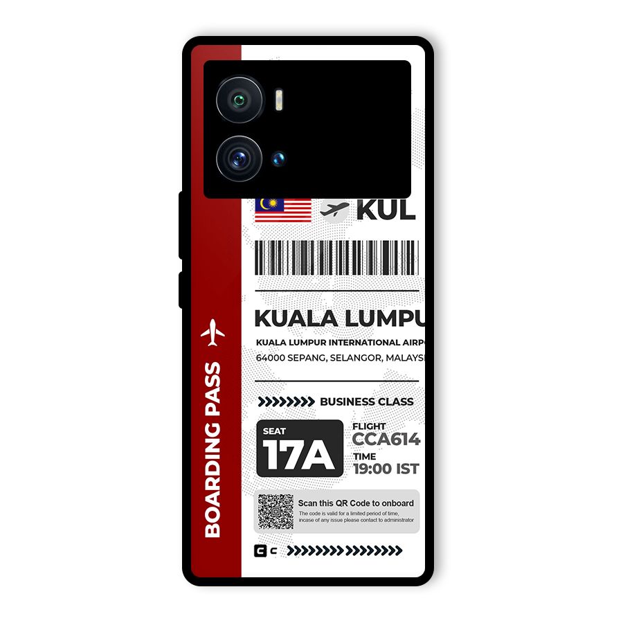 International Boarding Pass Kuala Lumpur Glass Back Case for Vivo iQOO 9 Pro