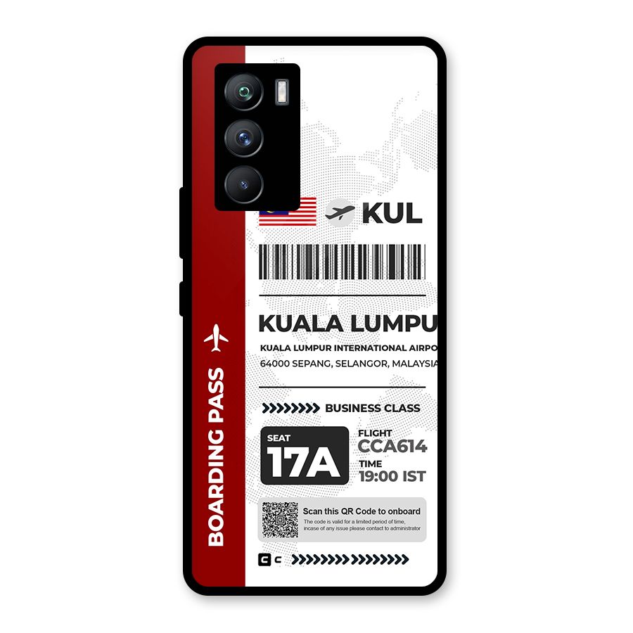 International Boarding Pass Kuala Lumpur Glass Back Case for Vivo iQOO 9 SE