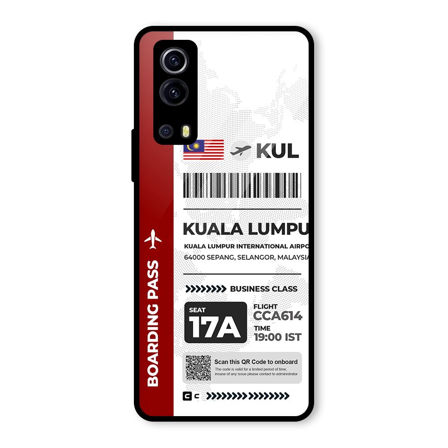 International Boarding Pass Kuala Lumpur Glass Back Case for Vivo iQOO Z3