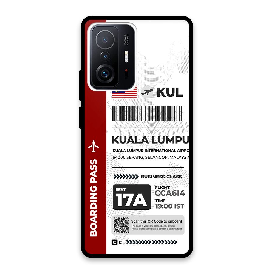 International Boarding Pass Kuala Lumpur Glass Back Case for Xiaomi 11T Pro