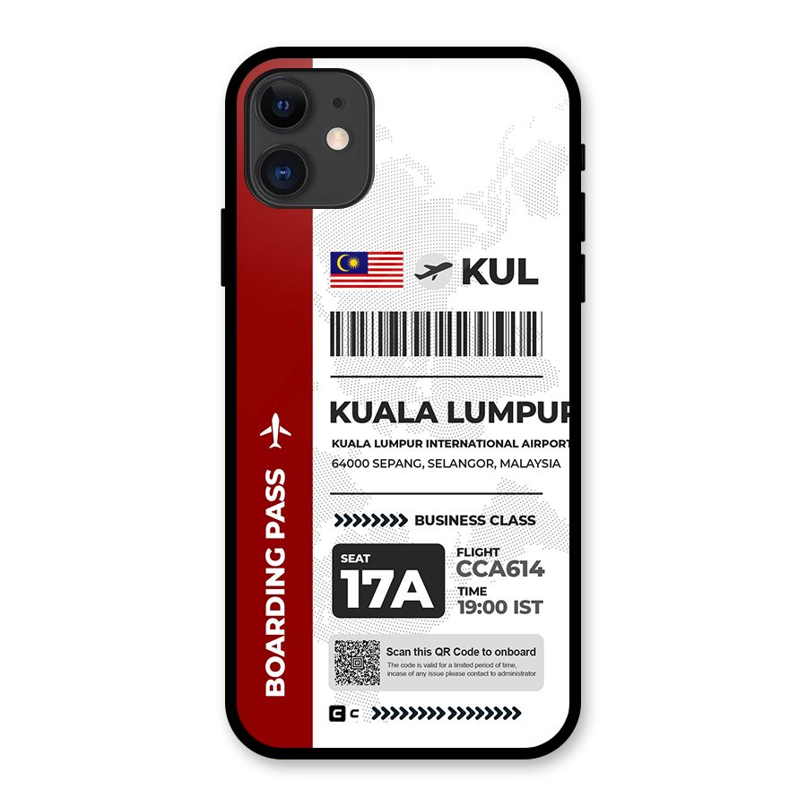 International Boarding Pass Kuala Lumpur Metal Back Case for iPhone 11
