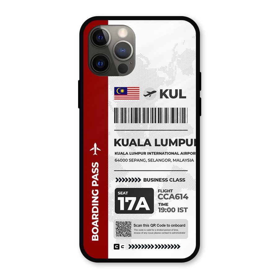 International Boarding Pass Kuala Lumpur Metal Back Case for iPhone 12 Pro