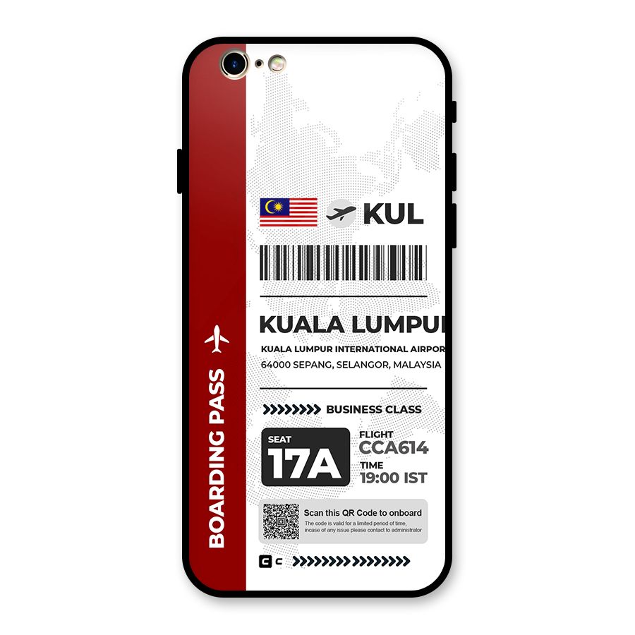International Boarding Pass Kuala Lumpur Glass Back Case for iPhone 6 6S