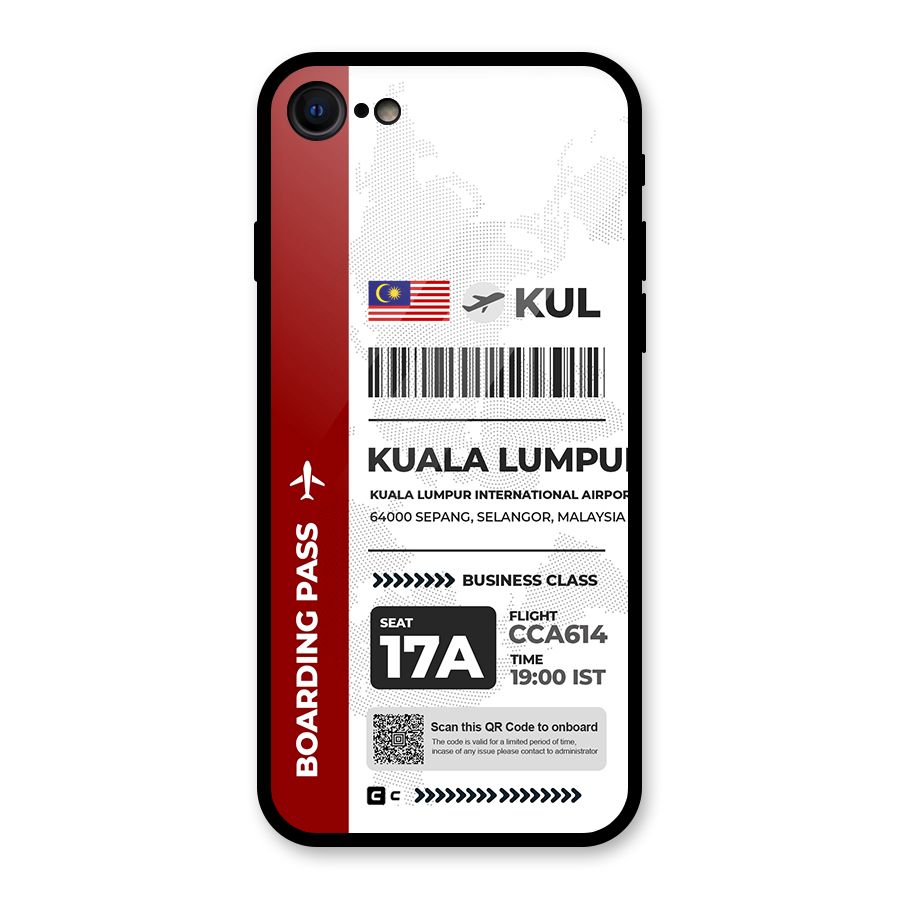 International Boarding Pass Kuala Lumpur Glass Back Case for iPhone 7