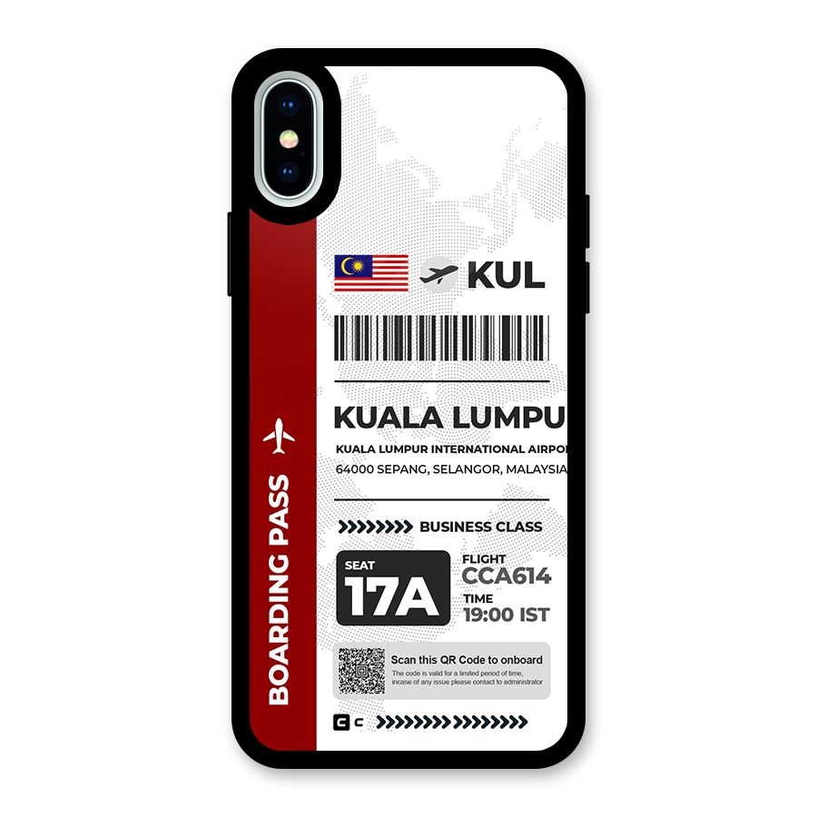 International Boarding Pass Kuala Lumpur Glass Back Case for iPhone X