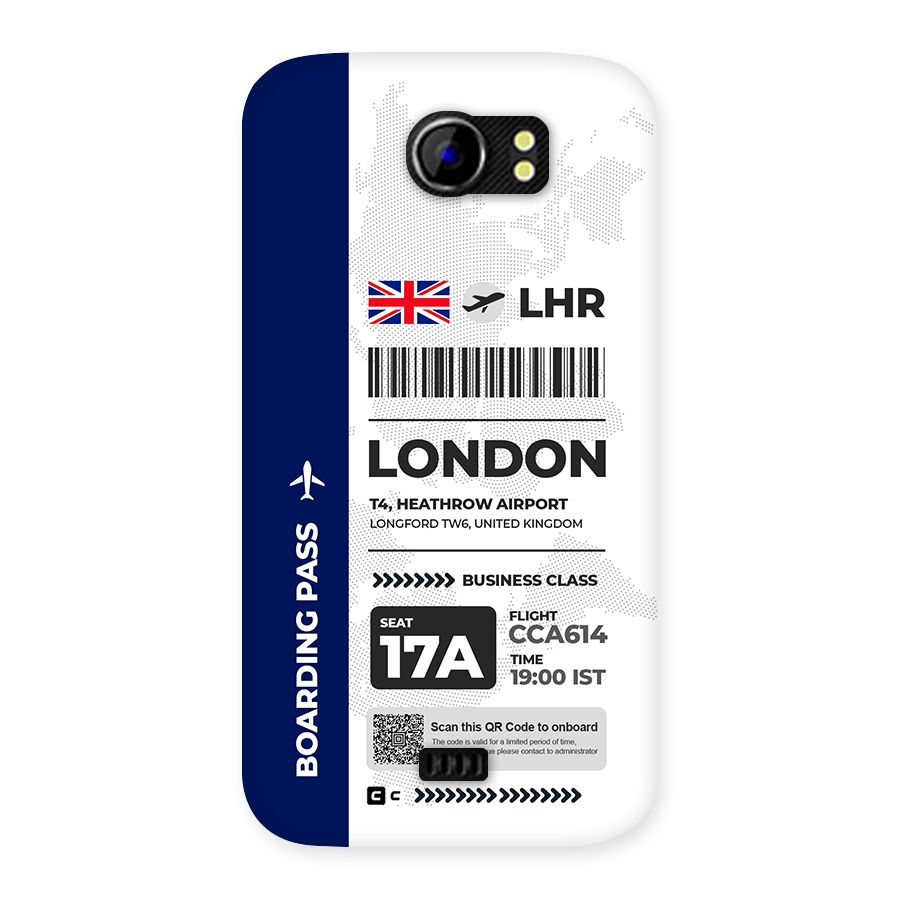 International Boarding Pass London Back Case for Canvas 2 A110