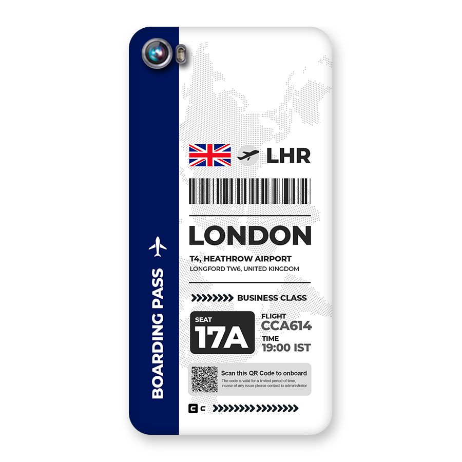 International Boarding Pass London Back Case for Canvas Fire 4 (A107)