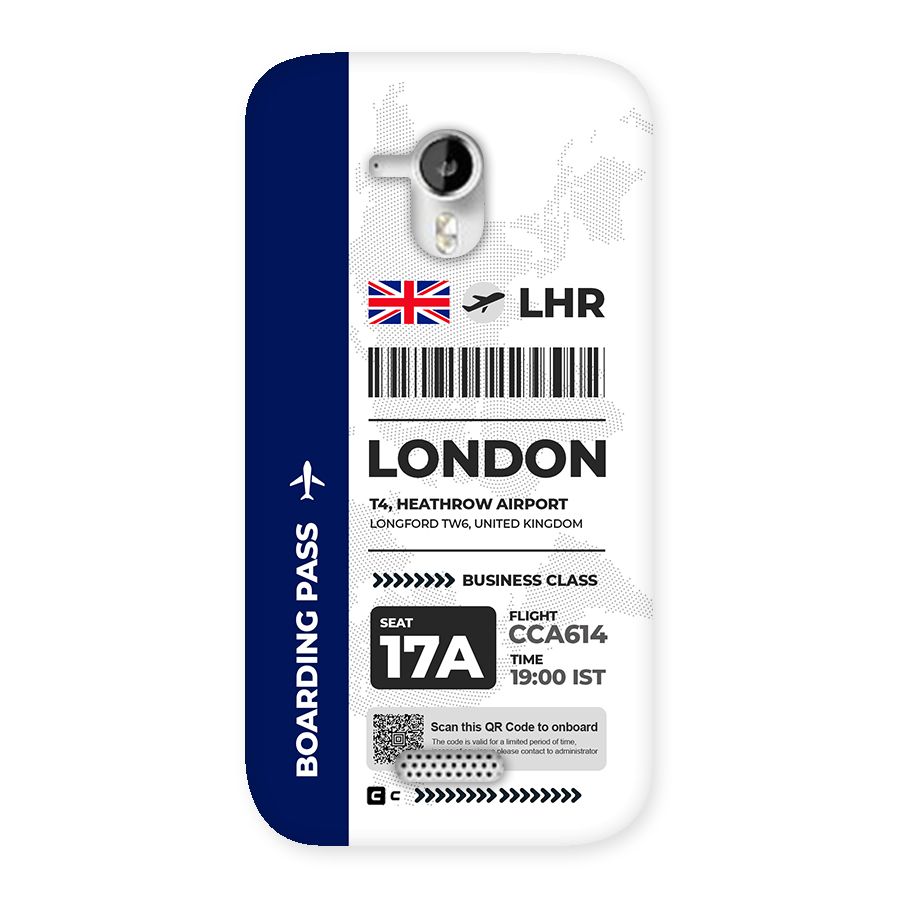International Boarding Pass London Back Case for Canvas HD A116